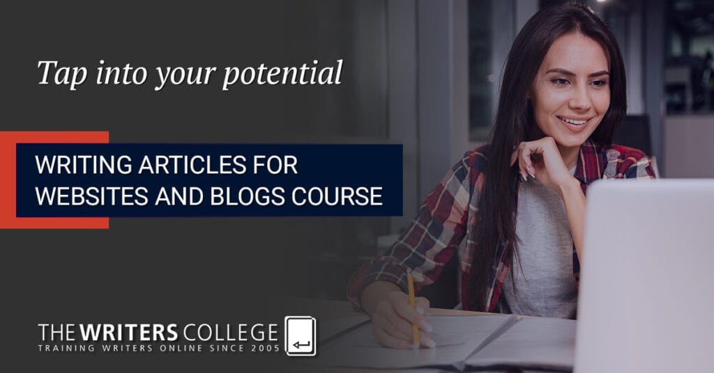 ad for the Writing Articles for Websites And Blogs Course from the Writers College